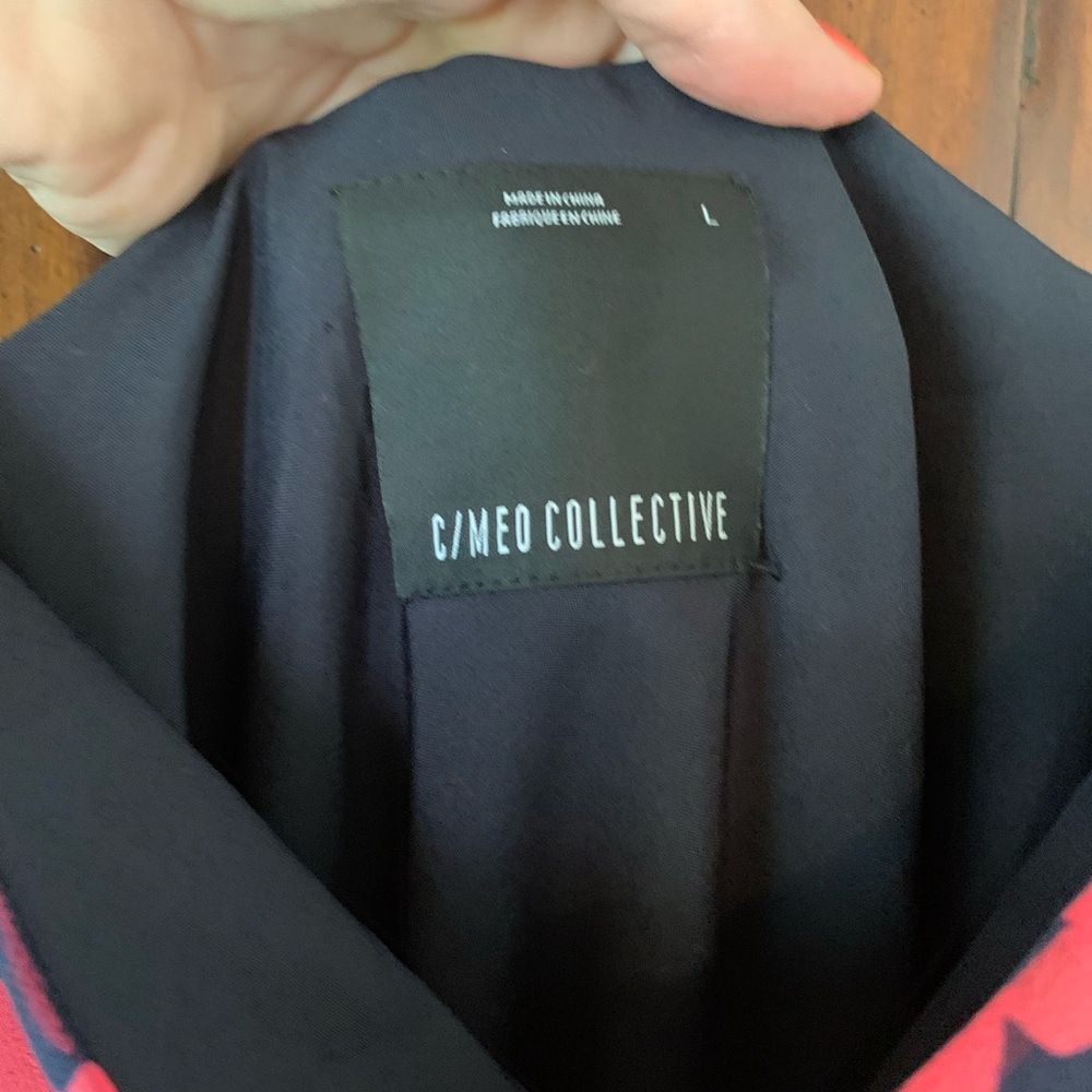 C/MEO Collective | So Settled Navy Pink Print Midi Dress Large - Picture 6 of 8